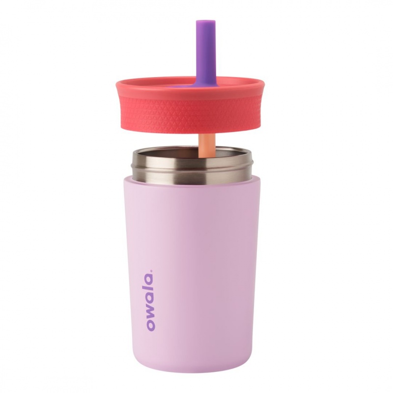 Owala 12oz Kids' Tumbler Stainless Steel Water Bottle Lilac Rocket | Canada BFA495706