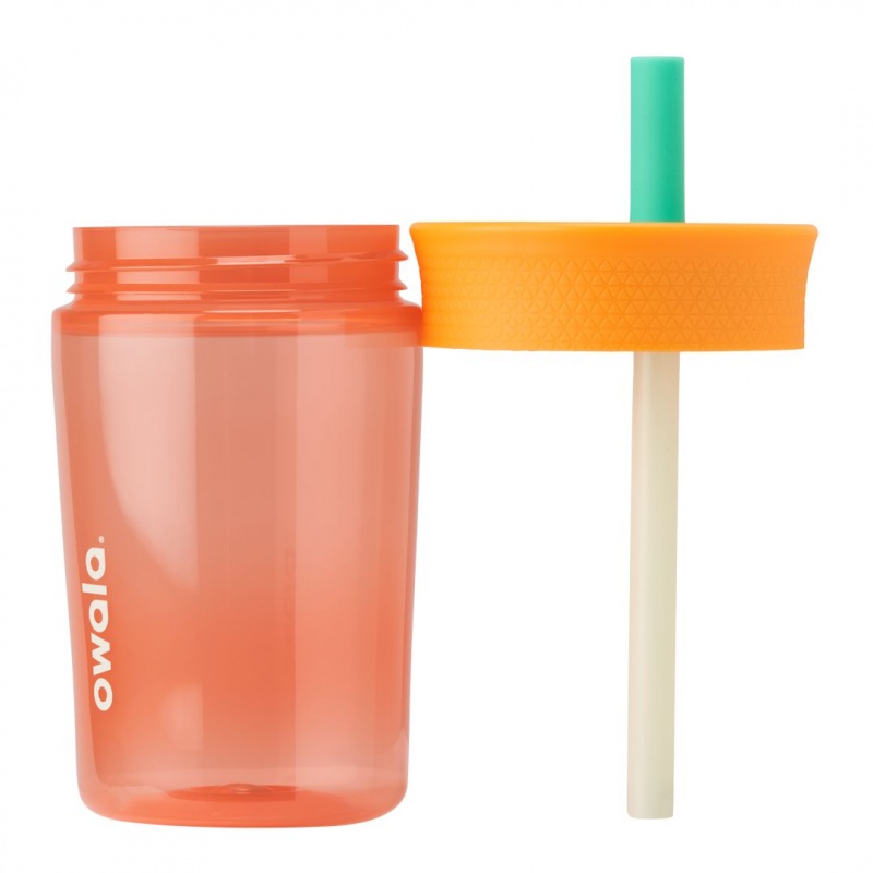 Owala 15oz Kids' Tumbler Plastic Water Bottle Just Peachy | Canada VBY519046