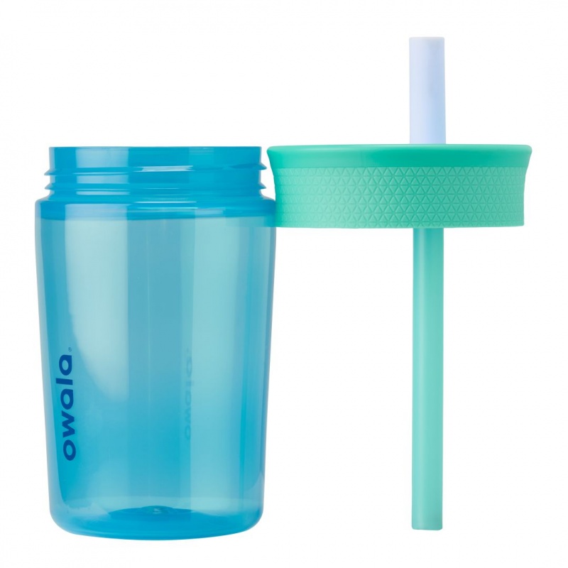 Owala 15oz Kids' Tumbler Plastic Water Bottle Blue Lagoon | Canada LKB406128