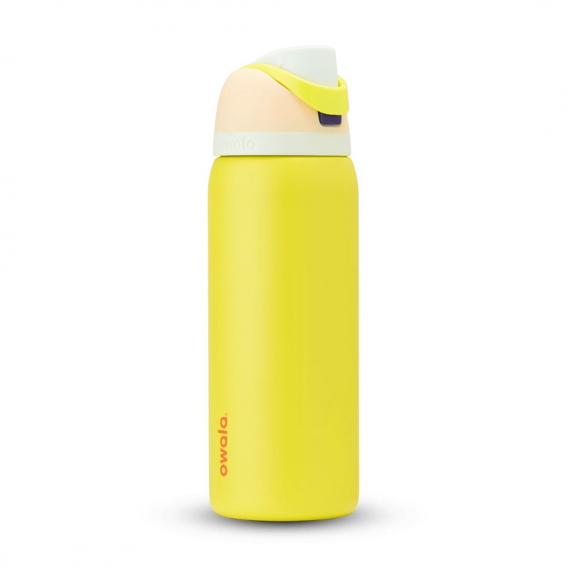 Owala 32oz FreeSip® Stainless Steel Water Bottle Lemon Limeade | Canada JHI428031