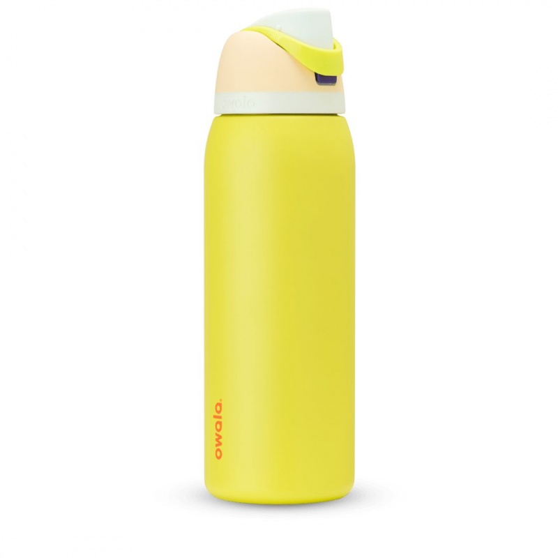 Owala 40oz FreeSip® Stainless Steel Water Bottle Lemon Limeade | Canada QIM123456